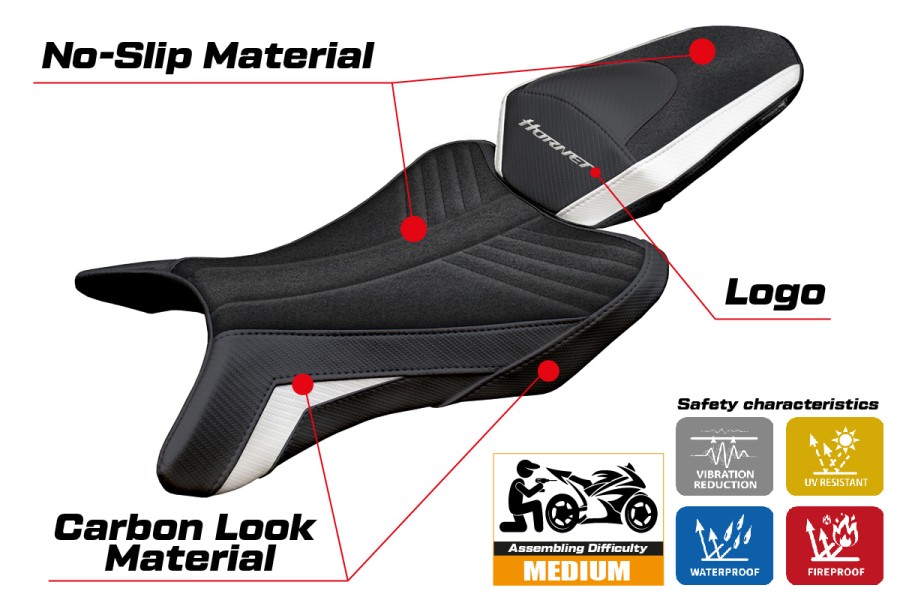 Funda de asiento compatible - Honda CB 1000 Hornet 2025-2026 - mod Manuel Ultragrip