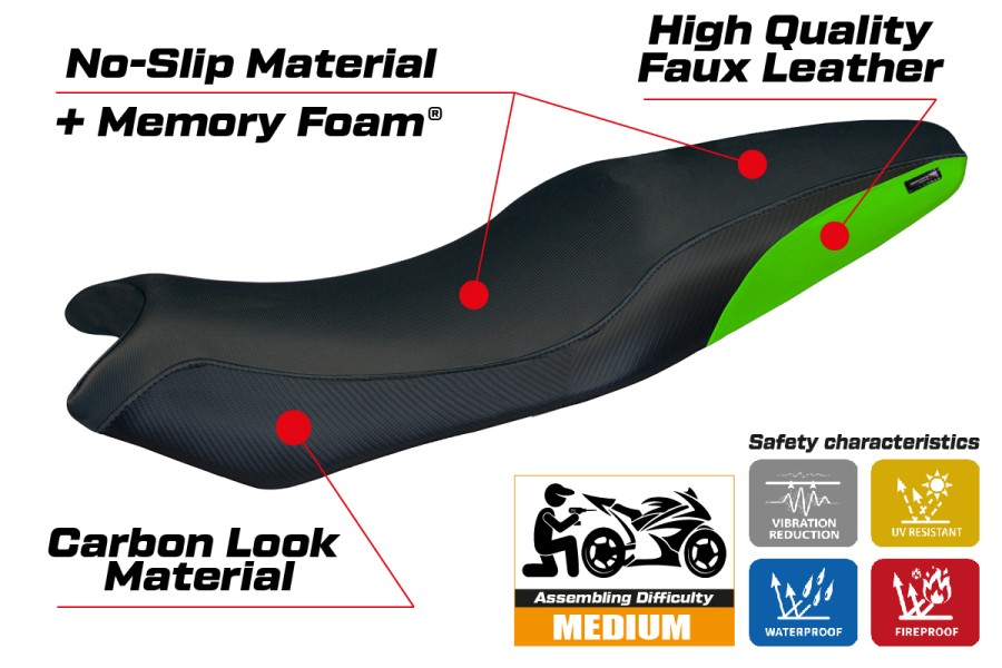Sitzbezug kompatibel - Kawasaki ER-6N / ER-6F 2005-2011 - mod London Comfort System