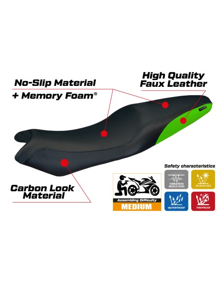 Seat cover compatible - Kawasaki ER-6N / ER-6F 2005-2011 - mod London Comfort System