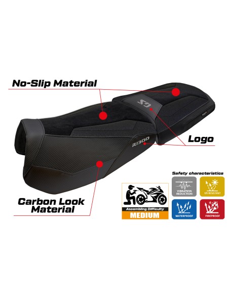Funda de asiento compatible - BMW R 1300 GS Adventure Trophy 2024-2026 - mod Bear Ultragrip