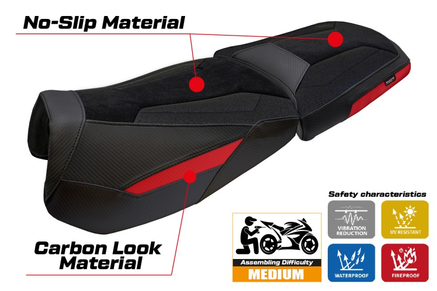 Funda de asiento compatible - BMW R 1300 GS Adventure Trophy 2024-2026 - mod Bear Ultragrip
