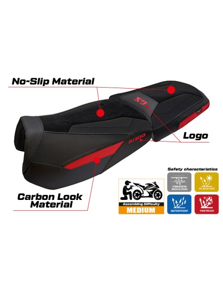 Funda de asiento compatible - BMW R 1300 GS Adventure Trophy 2024-2026 - mod Bear Ultragrip