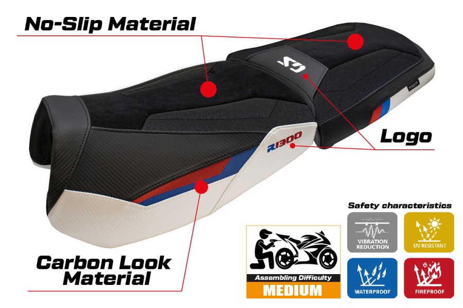 Housse de selle compatible - BMW R 1300 GS Adventure Trophy 2024-2026 - mod Bear Ultragrip