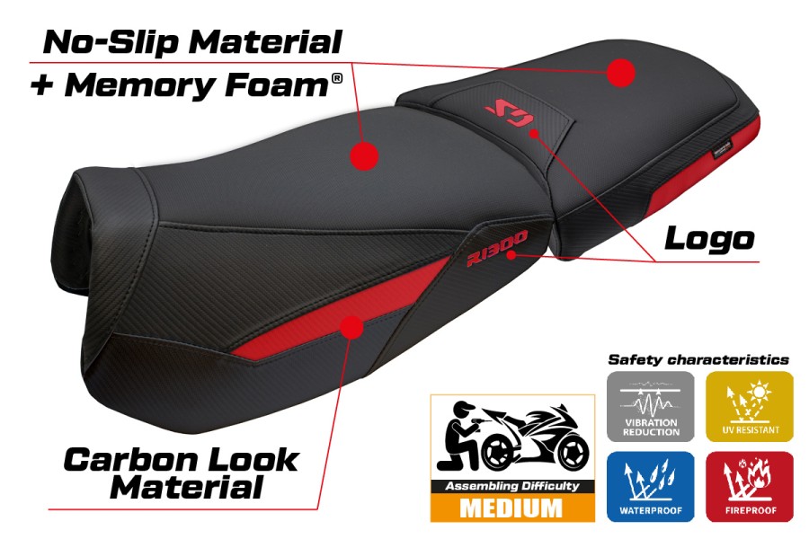Funda de asiento compatible - BMW R 1300 GS Adventure Trophy 2024-2026 - mod Bear Comfort System