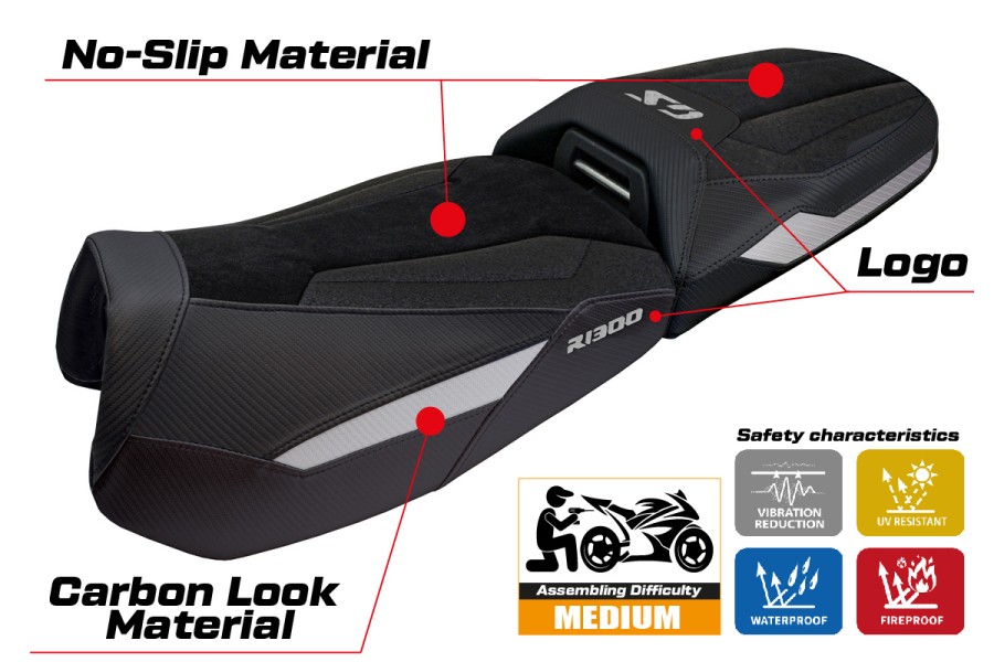 Housse de selle compatible - BMW R 1300 GS Adventure 2024-2026 - mod Haisyn Ultragrip