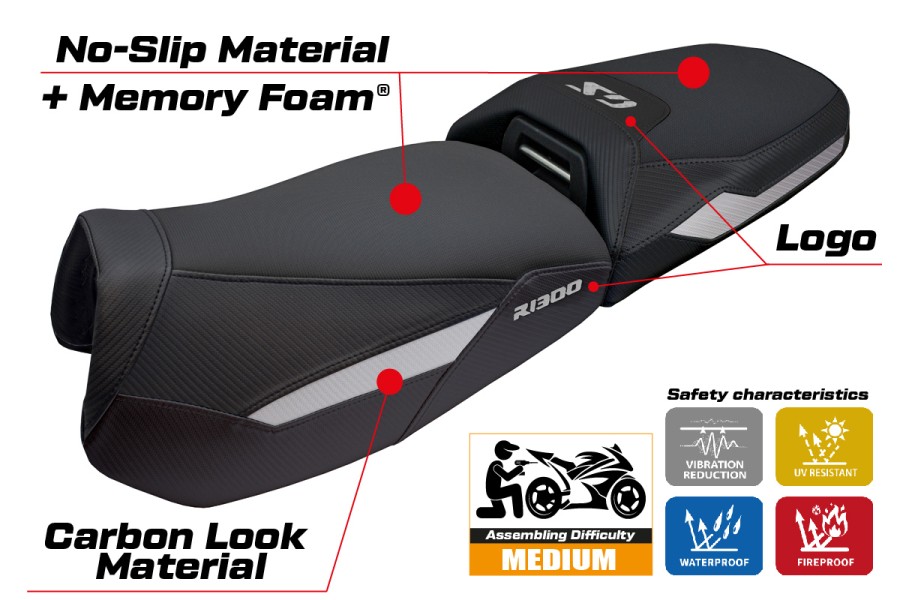 Funda de asiento compatible - BMW R 1300 GS Adventure 2024-2026 - mod Haisyn Comfort System