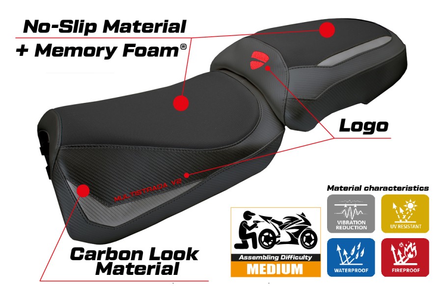 Sitzbezug kompatibel - Ducati Multistrada V2 2025-2026 - mod Aura Heating Comfort System