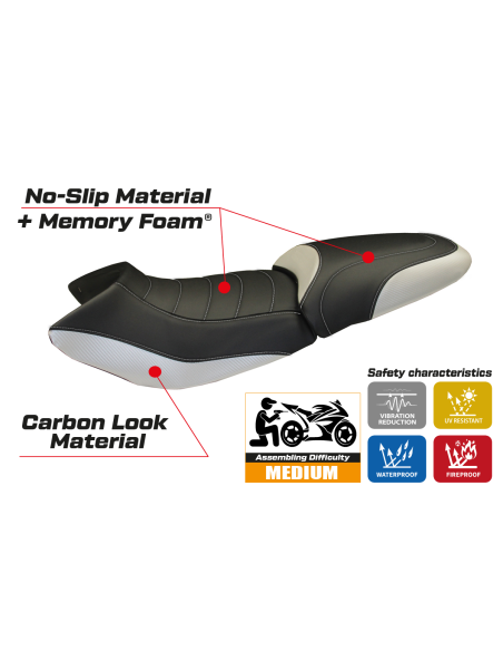 Sitzbezug kompatibel - BMW R 1150 R 2000-2007 - mod Massimo Carbon Color Comfort System