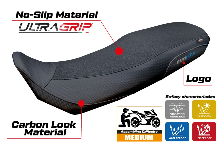 Sitzbezug kompatibel - CF Moto 800 MT-X 2025-2026 - mod Poulx Ultragrip