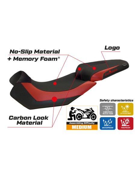 Housse de selle compatible - Aprilia Caponord 1200 2013 - 2017 - mod Nuoro 2 Comfort System