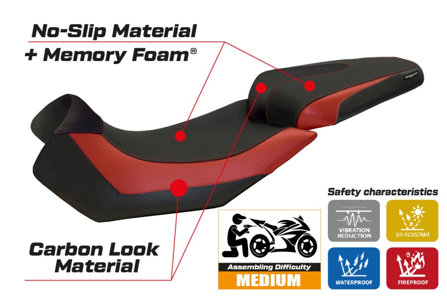 Seat cover compatible - Aprilia Caponord 1200 2013 - 2017 - mod Nuoro 2 Comfort System