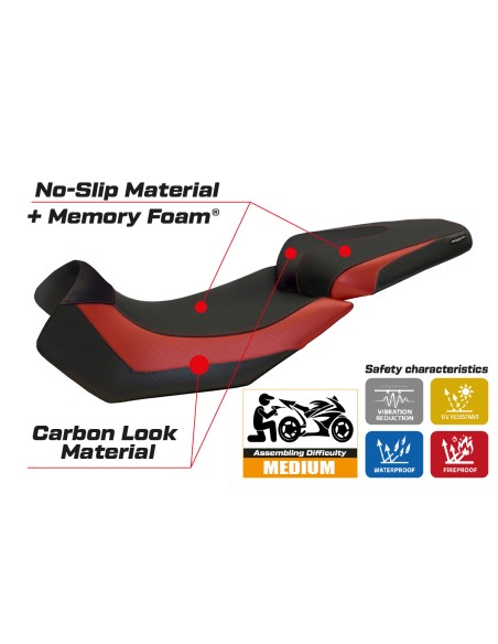 Housse de selle compatible - Aprilia Caponord 1200 2013 - 2017 - mod Nuoro 2 Comfort System