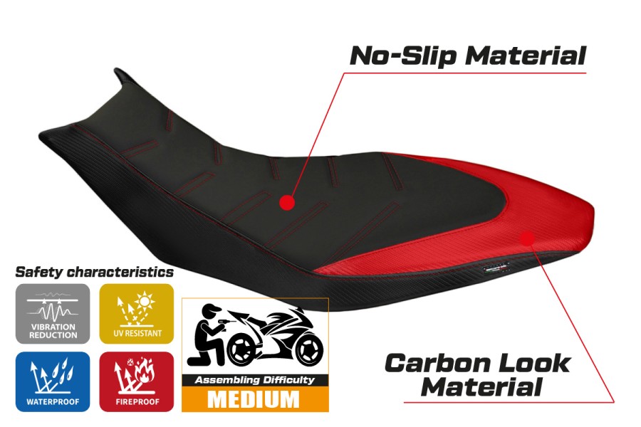 Rivestimento sella compatibile - Aprilia Dorsoduro 750 - 900 - 1200 2010-2020 - mod Trieste Ultragrip