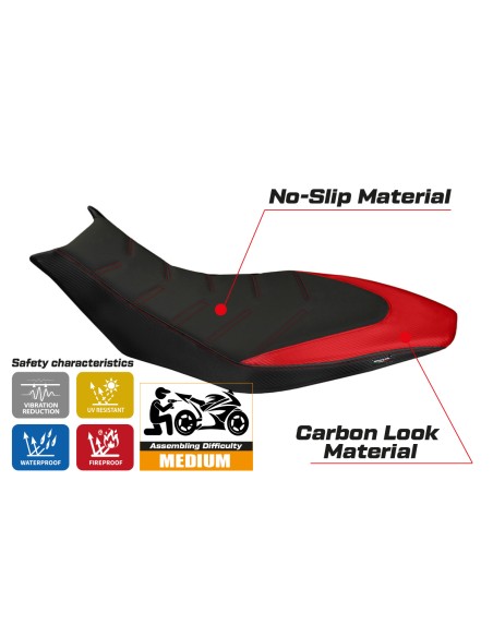 Funda de asiento compatible - Aprilia Dorsoduro 750 - 900 - 1200 2010-2020 - mod Trieste Ultragrip