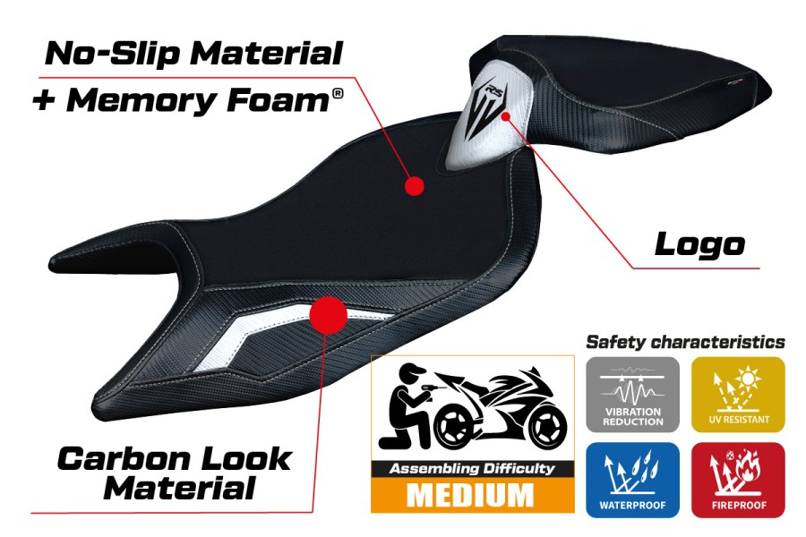 Funda de asiento compatible - Aprilia RS 660 2021-2026 - mod Naxos Comfort System