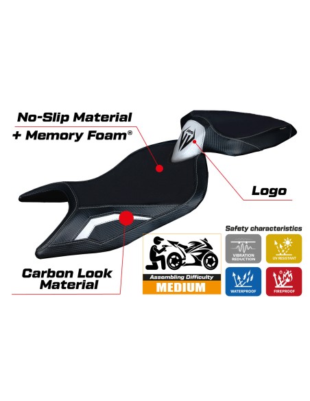 Rivestimento sella compatibile - Aprilia RS 660 2021-2025 - mod Naxos Comfort System