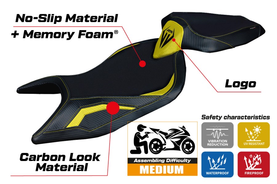 Rivestimento sella compatibile - Aprilia RS 660 2021-2026 - mod Naxos Comfort System