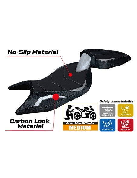 Seat cover compatible - Aprilia RS 660 2021-2025 - mod Naxos Ultragrip