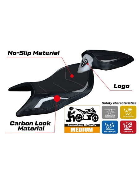 Rivestimento sella compatibile - Aprilia RS 660 2021-2025 - mod Naxos Ultragrip