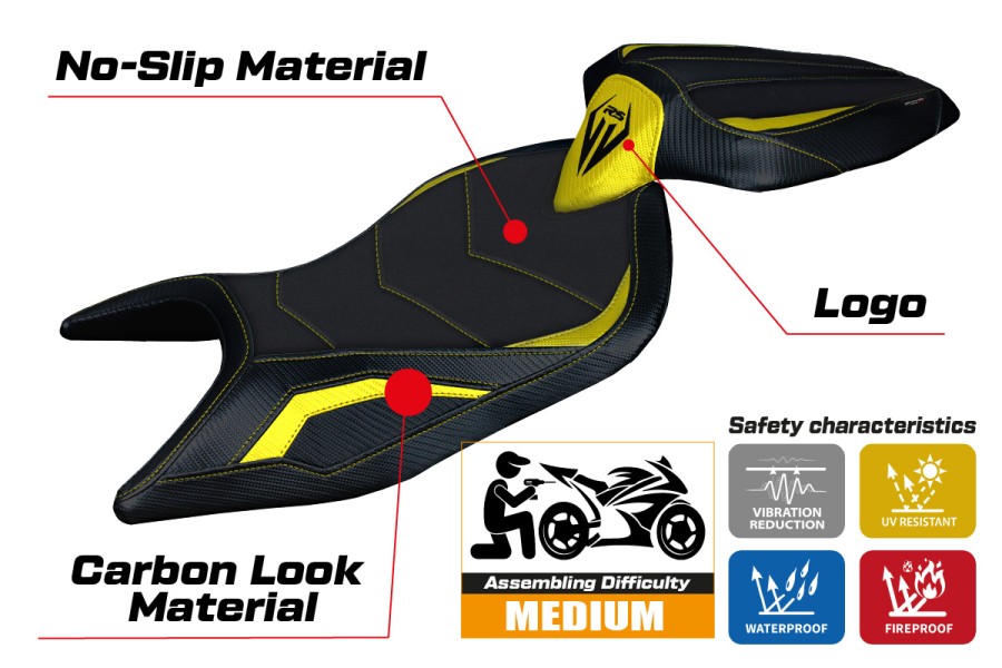 Rivestimento sella compatibile - Aprilia RS 660 2021-2026 - mod Naxos Ultragrip