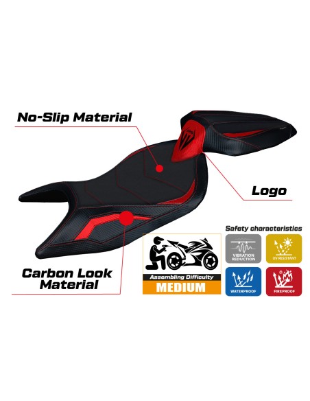 Rivestimento sella compatibile - Aprilia RS 660 2021-2025 - mod Naxos Ultragrip