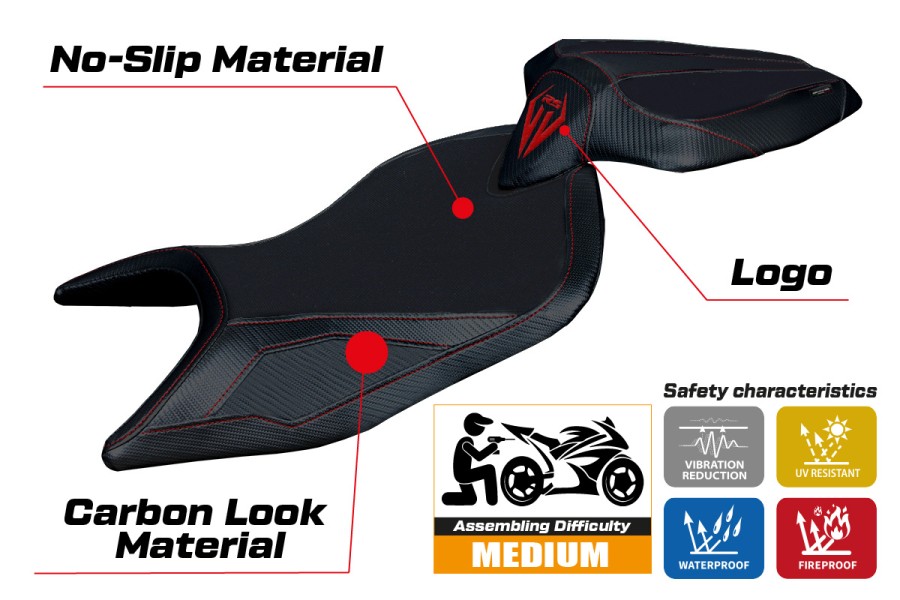 Housse de selle compatible - Aprilia RS 660 2021-2026 - mod Naxos