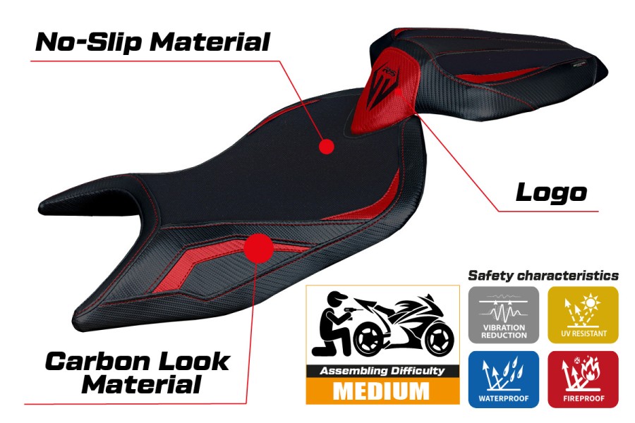 Funda de asiento compatible - Aprilia RS 660 2021-2026 - mod Naxos