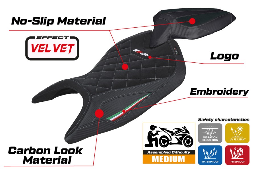 Seat cover compatible - Aprilia RS 660 2021-2026 - mod Mamba Velvet