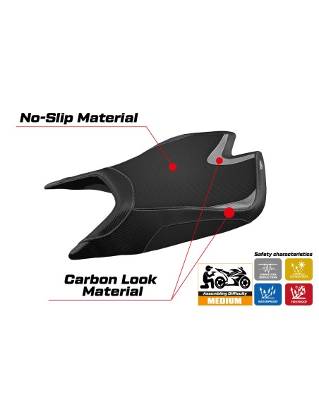 Housse de selle compatible - Aprilia RSV4 2021-2025 - mod Leon