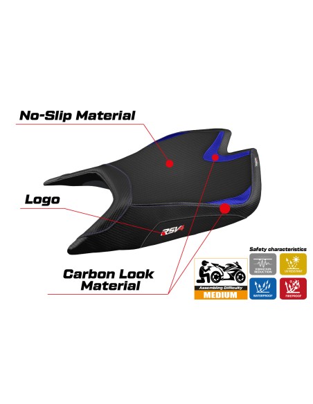 Rivestimento sella compatibile - Aprilia RSV4 2021-2025 - mod Leon