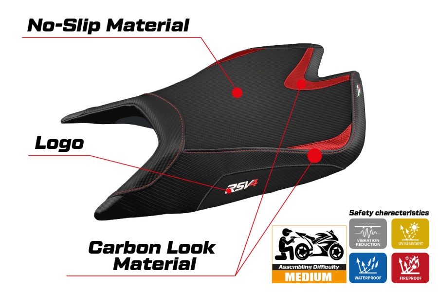 Seat cover compatible - Aprilia RSV4 2021-2026 - mod Leon Comfort System