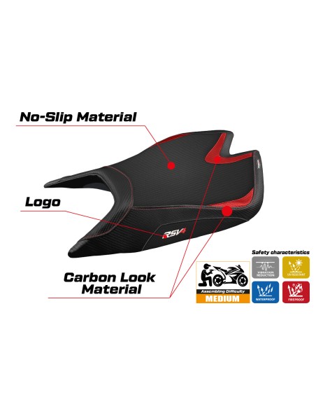 Housse de selle compatible - Aprilia RSV4 2021-2025 - mod Leon Comfort System