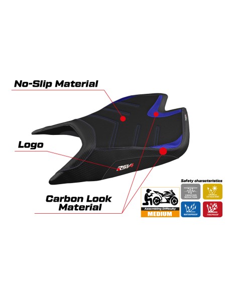 Housse de selle compatible - Aprilia RSV4 2021-2025 - mod Léon Ultragrip