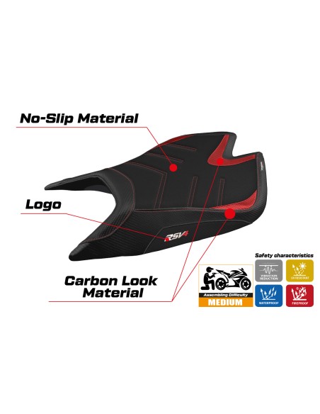 Rivestimento sella compatibile - Aprilia RSV4 2021-2025 - mod Leon Ultragrip