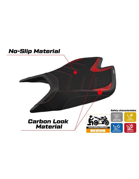 Funda de asiento compatible - Aprilia RSV4 2021-2025 - mod Leon Ultragrip