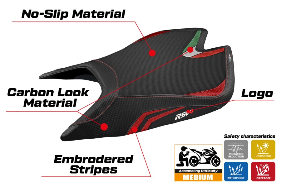 Sitzbezug kompatibel - Aprilia RSV4 2021-2026 - mod Leon Special Color