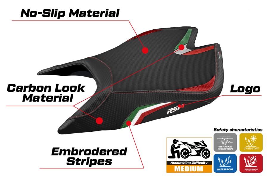 Sitzbezug kompatibel - Aprilia RSV4 2021-2026 - mod Leon Special Color