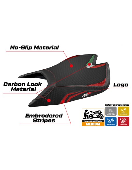 Sitzbezug kompatibel - Aprilia RSV4 2021-2025 - mod Leon Special Color Comfort System