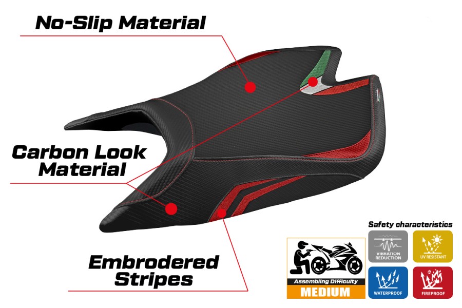Rivestimento sella compatibile - Aprilia RSV4 2021-2026 - mod Leon Special Color Comfort System
