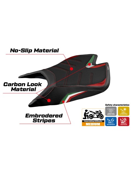 Funda de asiento compatible - Aprilia RSV4 2021-2025 - mod Leon Special Color Ultragrip