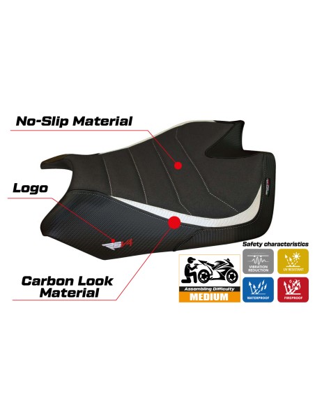 Rivestimento sella compatibile - Aprilia RSV4 2009-2020 - mod Barrie Ultragrip Comfort System