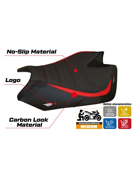 Funda de asiento compatible - Aprilia RSV4 2009-2020 - mod Barrie Ultragrip Comfort System