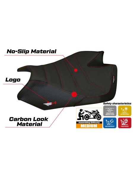Funda de asiento compatible - Aprilia RSV4 2009-2020 - mod Barrie Ultragrip Comfort System