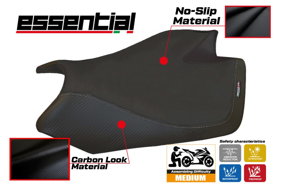 Funda de asiento compatible Aprilia RSV4 (09-20) modelo Essential