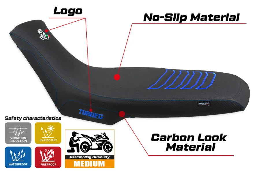 Rivestimento sella compatibile - Aprilia Tuareg 660 2021-2026 - mod Boras Ultragrip