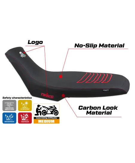 Funda de asiento compatible - Aprilia Tuareg 660 2021-2025 - mod Boras Ultragrip