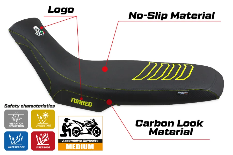Rivestimento sella compatibile - Aprilia Tuareg 660 2021-2026 - mod Boras Ultragrip