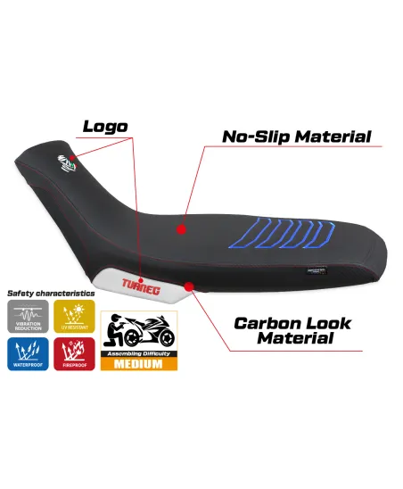 Sitzbezug kompatibel - Aprilia Tuareg 660 2021-2025 - mod Boras Special Color Ultragrip