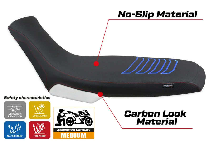 Rivestimento sella compatibile - Aprilia Tuareg 660 2021-2026 - mod Boras Special Color Ultragrip