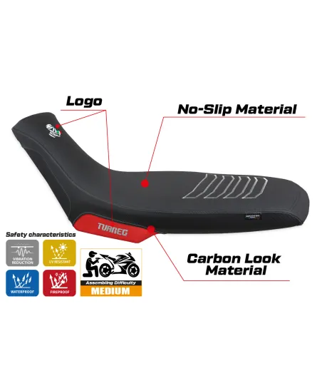 Funda de asiento compatible - Aprilia Tuareg 660 2021-2025 - mod Boras Special Color Ultragrip